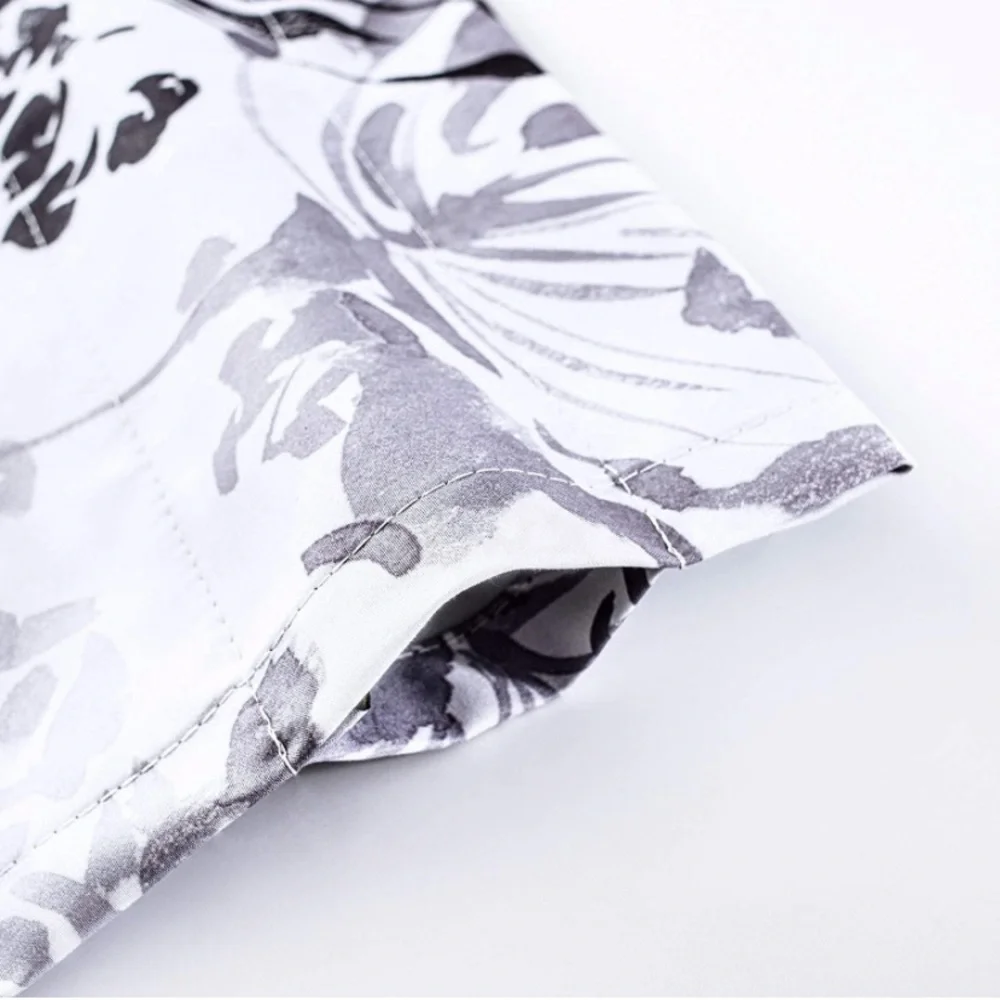 Luxury Home | Chic Black, White & Grey Acacia Floral Blossom Window Valence